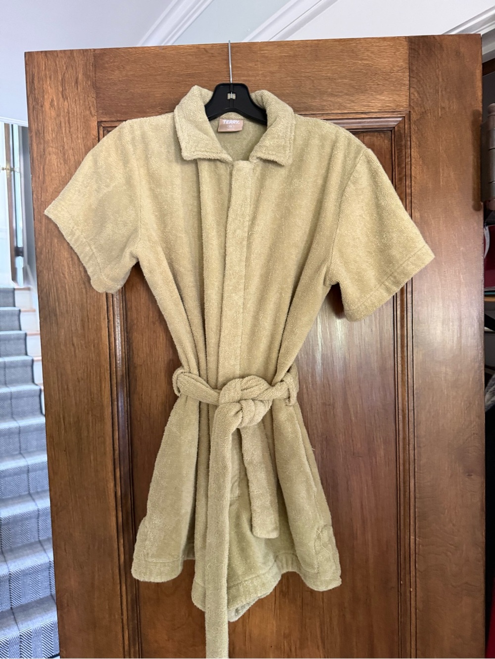 TERRY Brand — Terry Cloth Short Romper - Sage green S